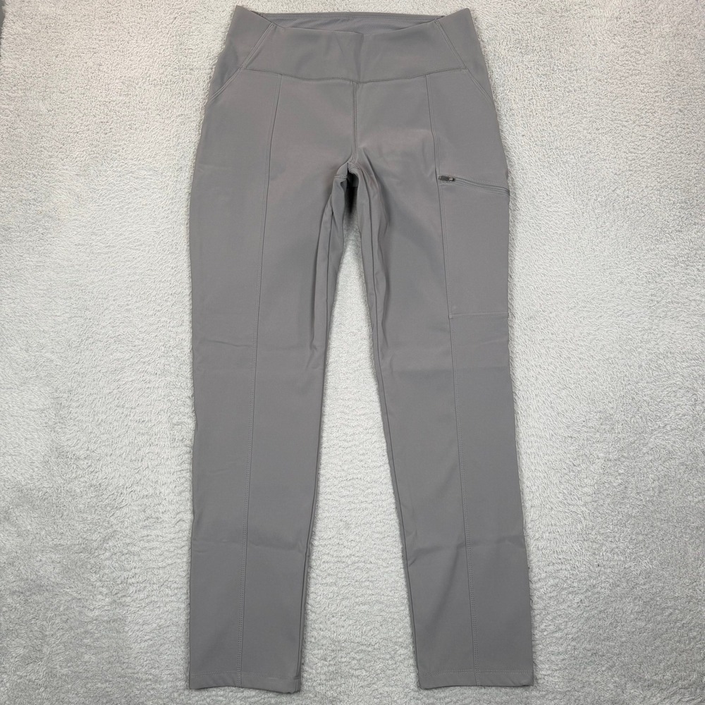 Columbia Womens Gray Fleece Lined Hiking Pants High Rise Straight Leg Large